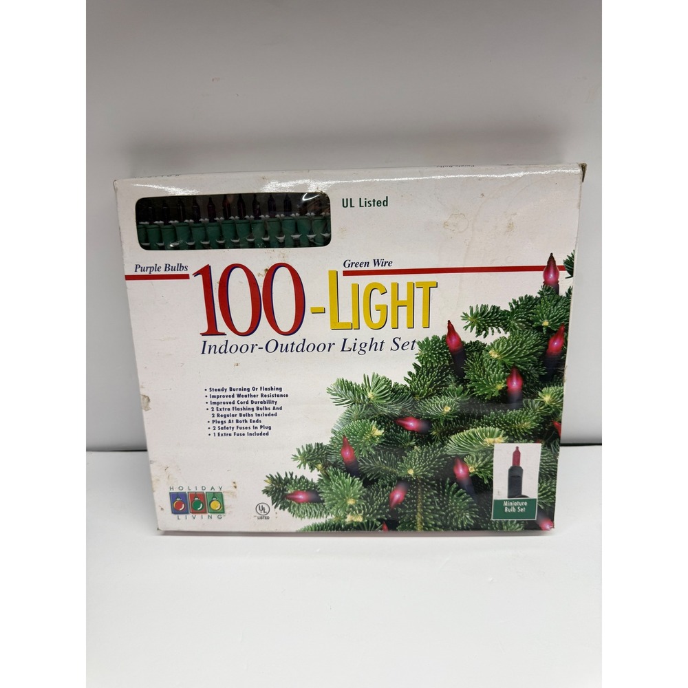 Holiday Living 100 Purple Christmas Lights GreenWire Indoor Outdoor TOL-100L/2WA